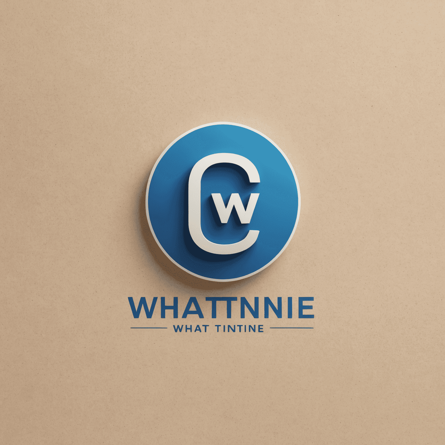 whatinte Logo - Ein modernes, blaues Logo für Unterstützung von Online-Shops