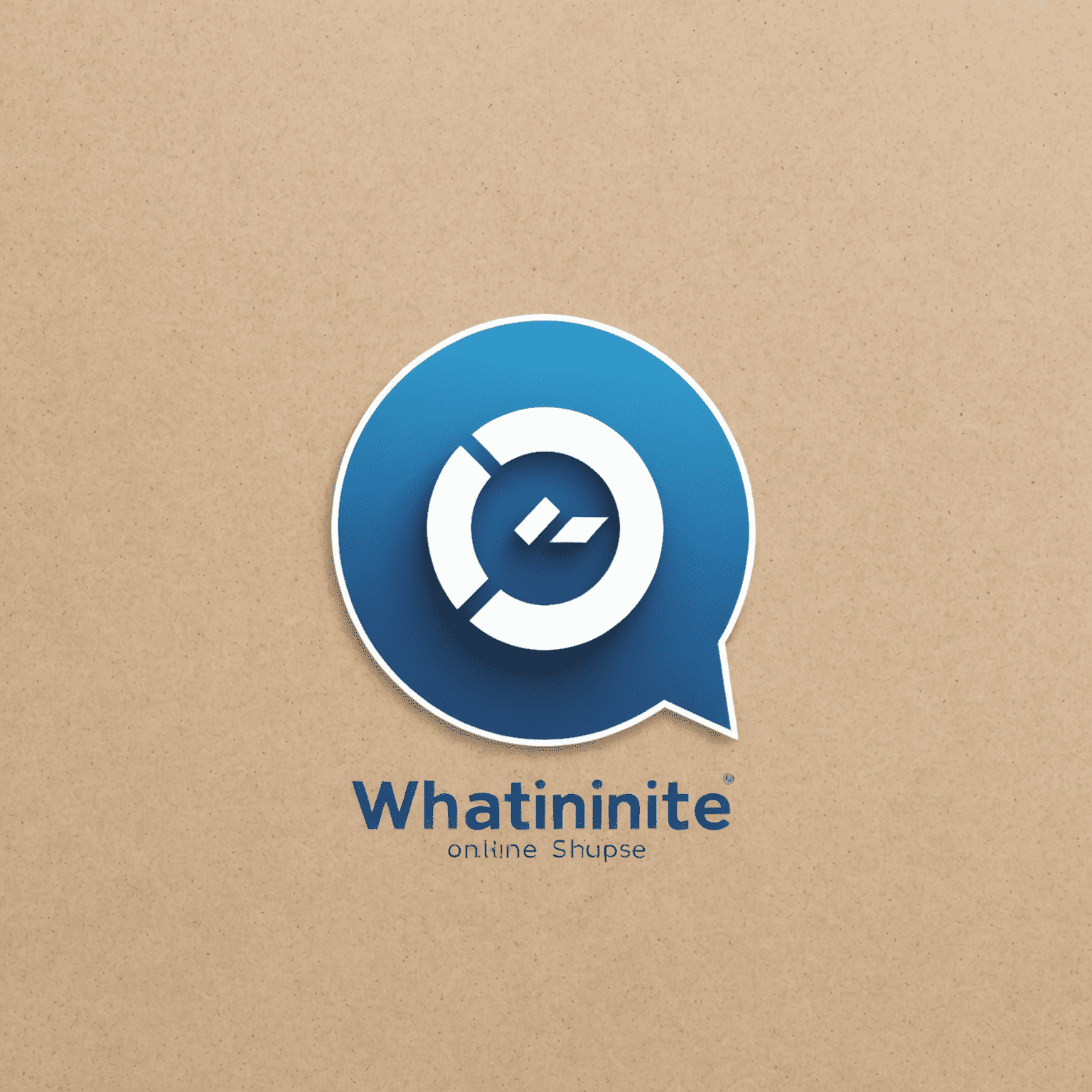 whatinte Logo - Ein modernes, blaues Logo für Unterstützung von Online-Shops